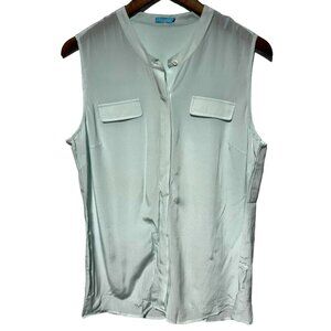 J. McLaughlin Blue Silk Blouse Size Large